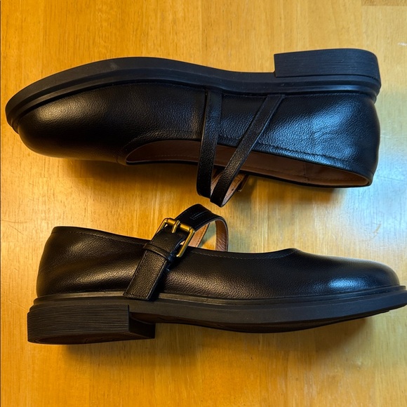 Leather Black Mary Jane Flats - Picture 3 of 5